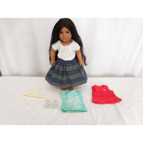 American Girl Josefina Doll In‎ School Outfit + Sporty Vest + Tropical Bloom top